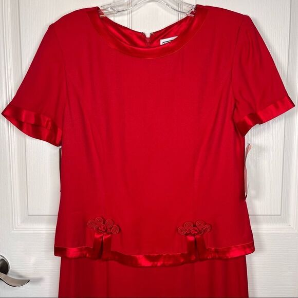 Jessica Howard Red Maxi Dress Sz 12 Vintage Nordstrom NWT - Picture 3 of 15